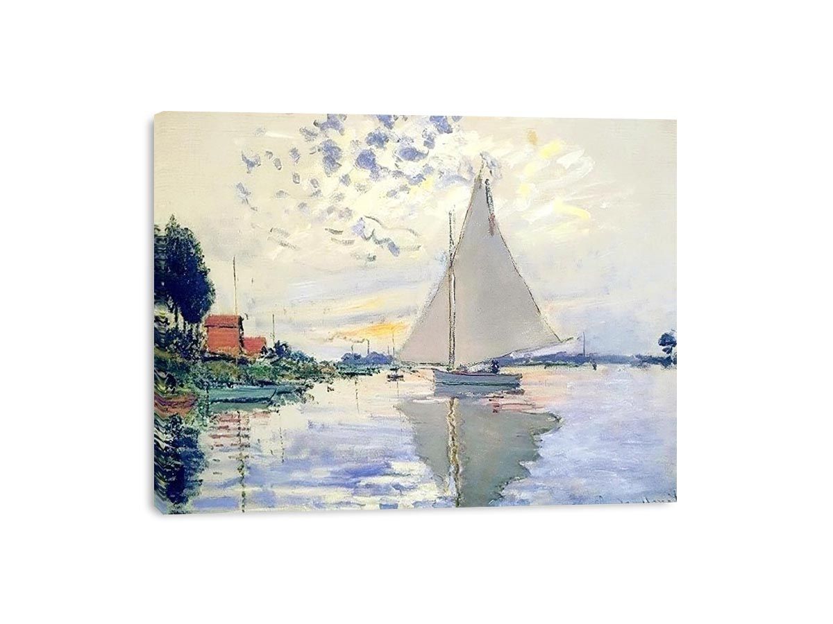 Sailboat At Le Petit Gennevilliers by Claude Monet Painting 
