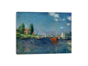Argenteuil (Red Boats) by Claude Monet Painting 
