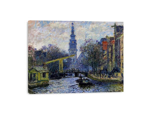Canal In Amsterdam by Claude Monet Painting 