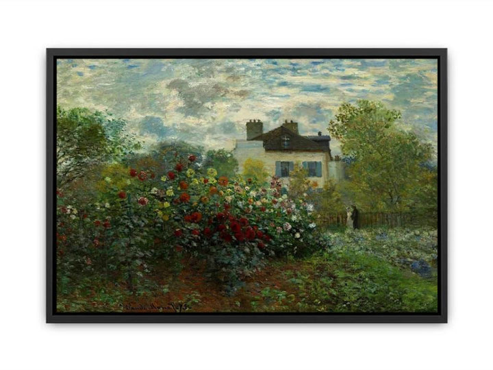 The Garden At Argenteuil Aka The Dahlias Canvas Print