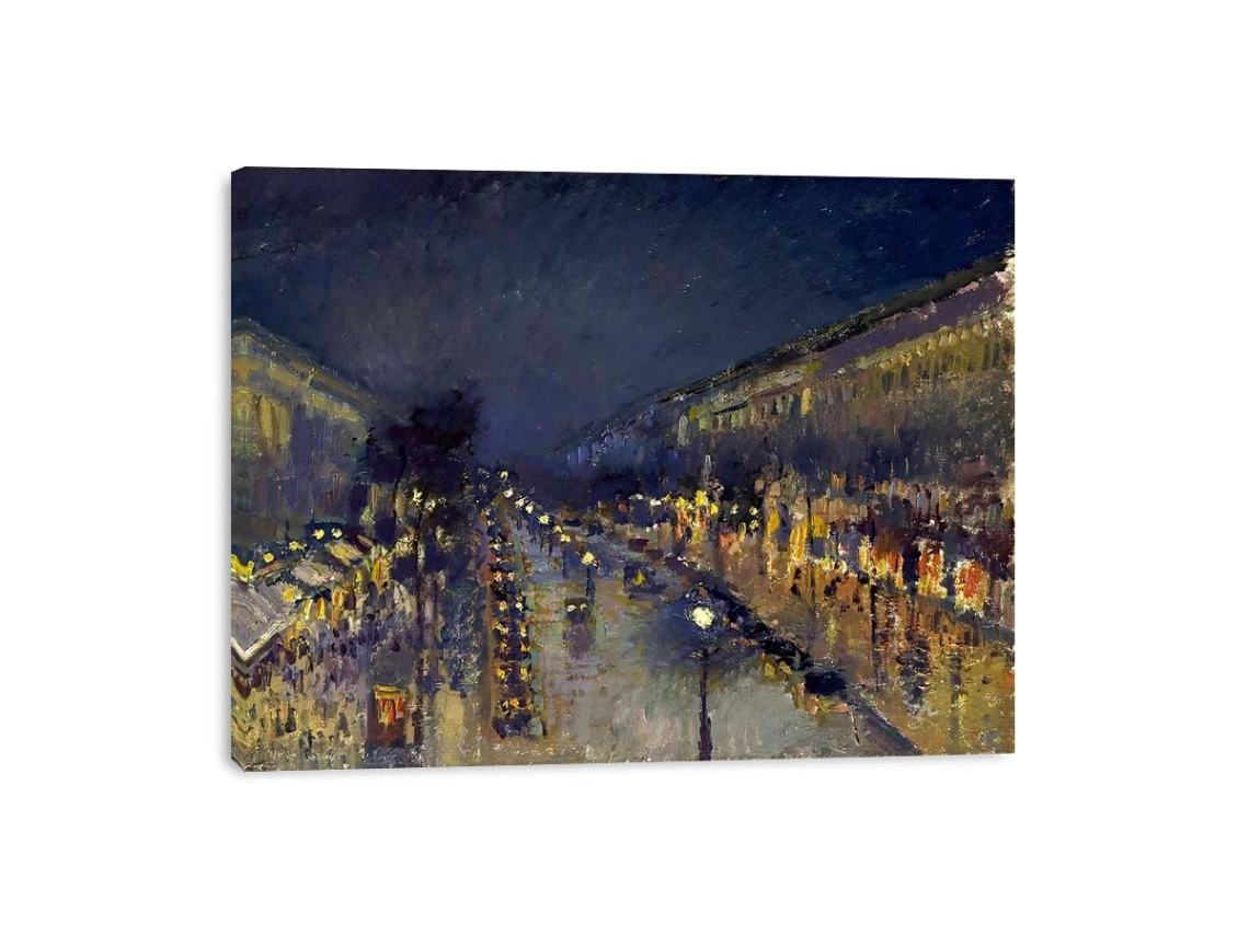 Boulevard Montmartre; Night Effect by Camille Pissarro Painting 