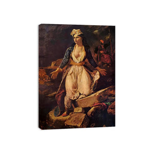Greece on the Ruins of Missolonghi by Eugene Delacroix Painting 