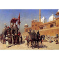 Great Mogul And His Court Returning From The Great Mosque At Delhi India by Edwin Lord Weeks
