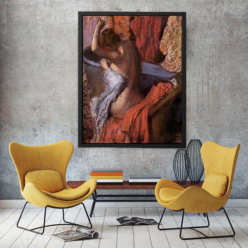 Seated Bather Drying Herself by Edgar Degas Painting 