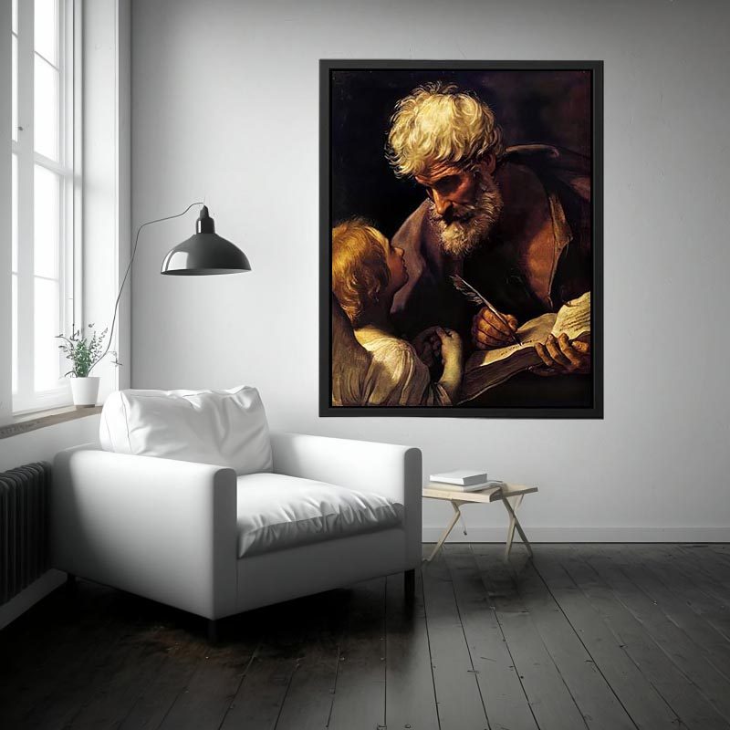 St Matthew and the Angel 1635-40 by Guido Reni Painting 