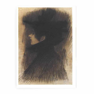 Girl with hat and cape in profil
