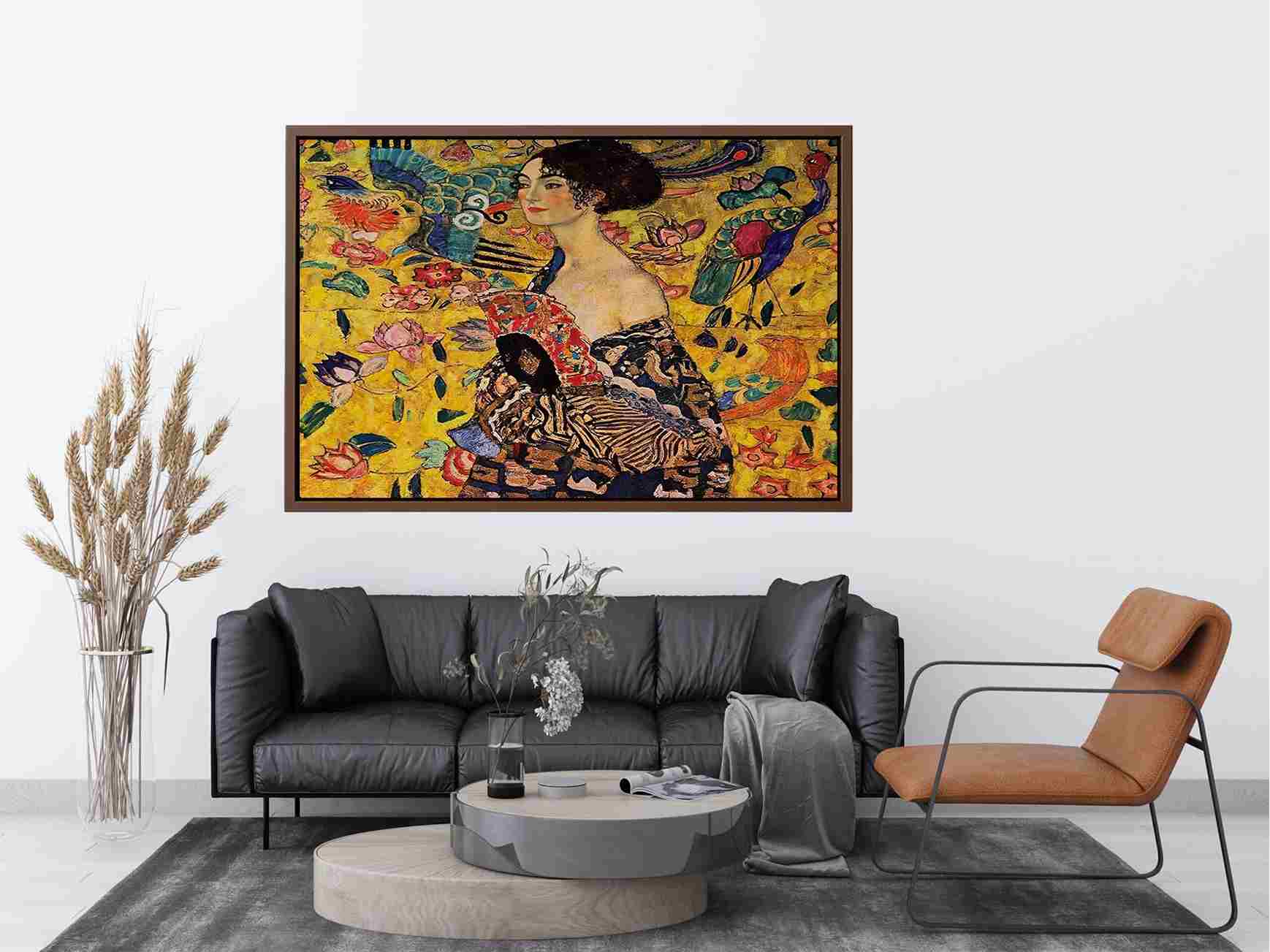 Lady With Fan by Gustav Klimt Painting 