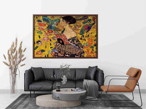 Lady With Fan by Gustav Klimt Painting 