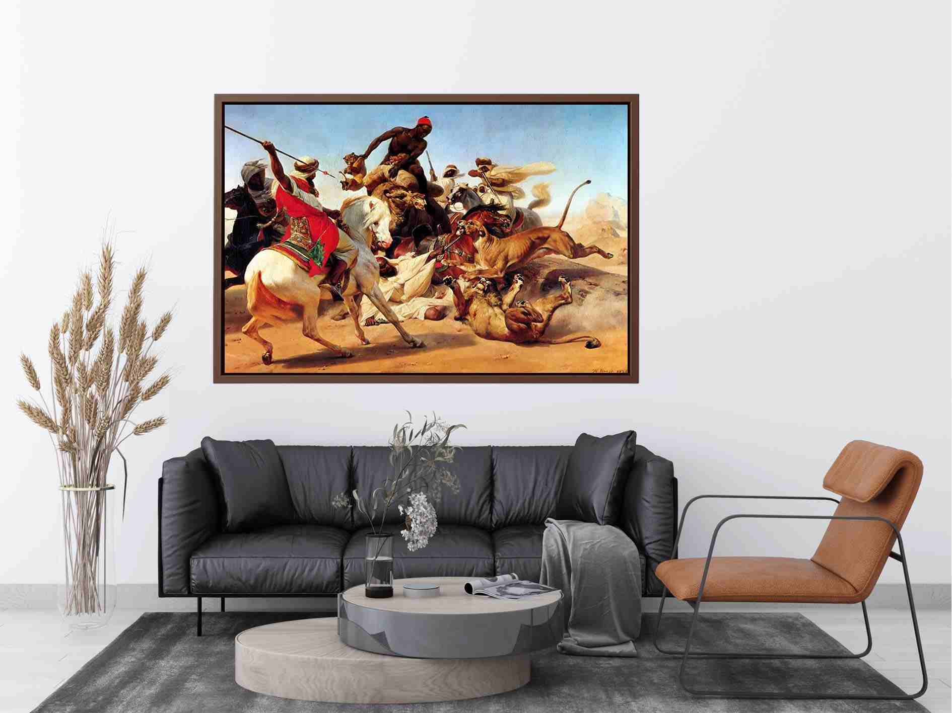 The Lion Hunt by Horace Vernet Painting 