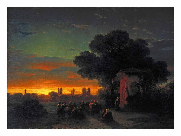 View in Crimea at sunset