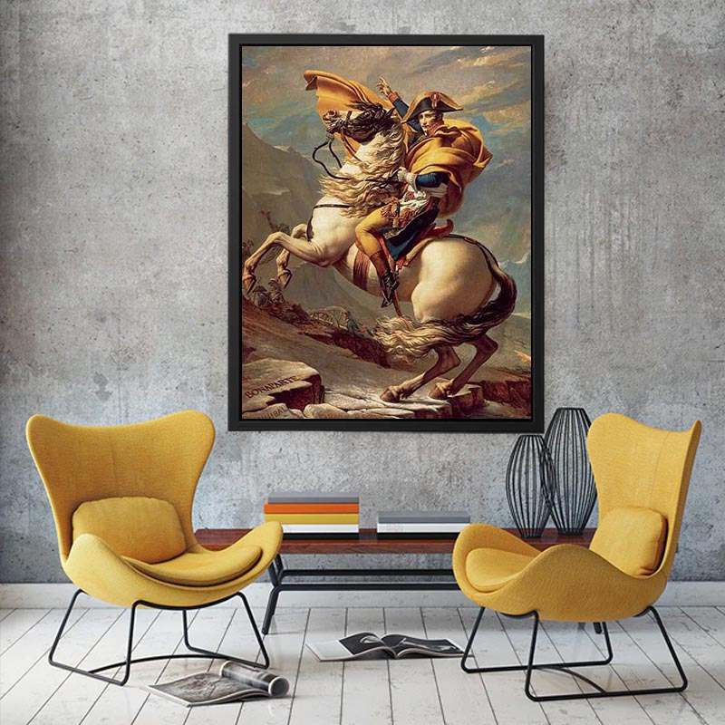 Napoleon Crossing the Alps by Jacques Louis David Painting 