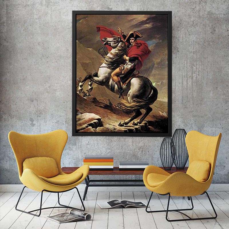 Napoleon at the St. Bernard Pass 1801 by Jacques Louis David Painting 