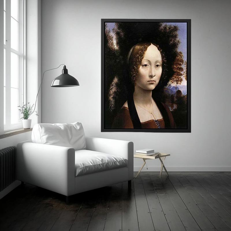 Portrait of Ginevra de Benci by Leonardo Da Vinci Painting 