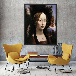 Portrait of Ginevra de Benci by Leonardo Da Vinci Painting 