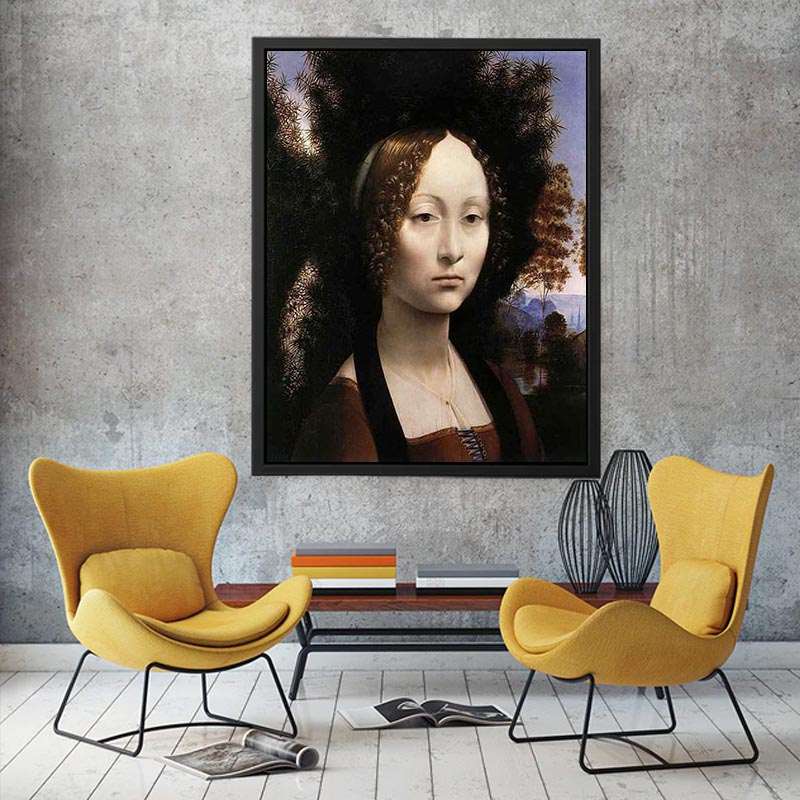 Portrait of Ginevra de Benci by Leonardo Da Vinci Painting 