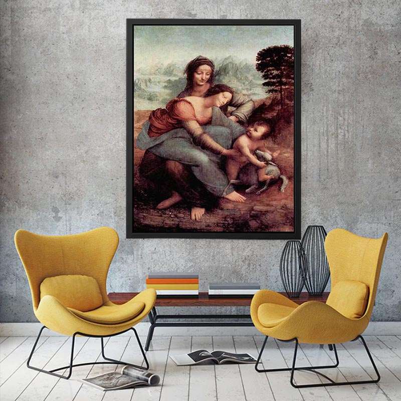The Virgin and Child with St Anne c. 1510 by Leonardo Da Vinci Painting 