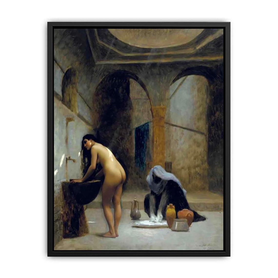 A Moorish Bath Turkish Woman Bathing Canvas Print