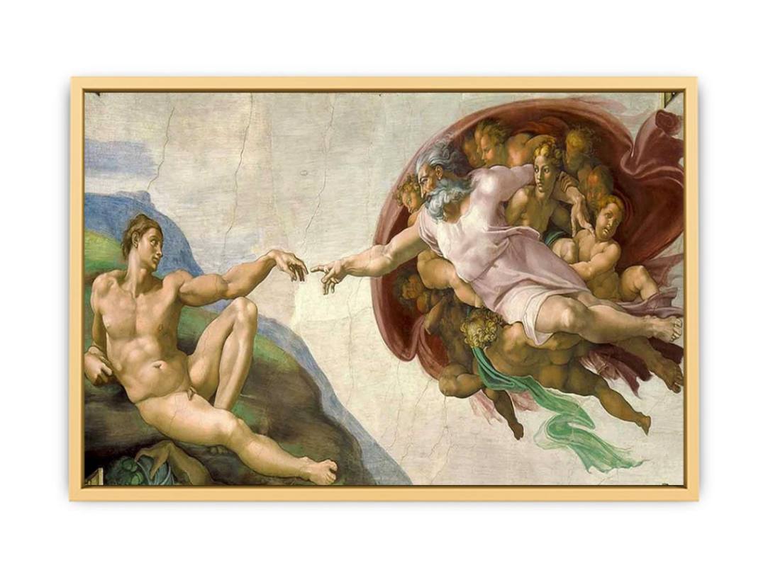 Creation of adam  by Michelangelo Streched canvas