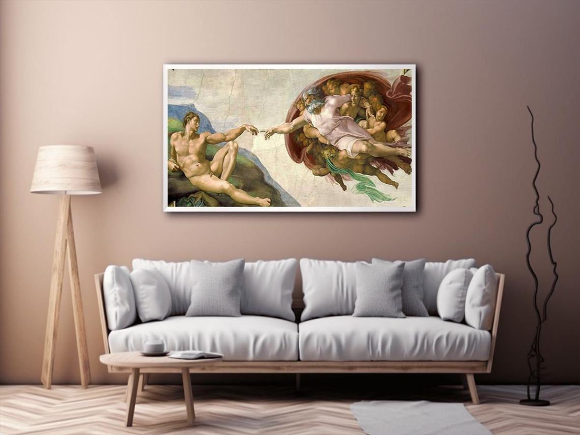 Creation of adam  by Michelangelo Buonarroti Painting 