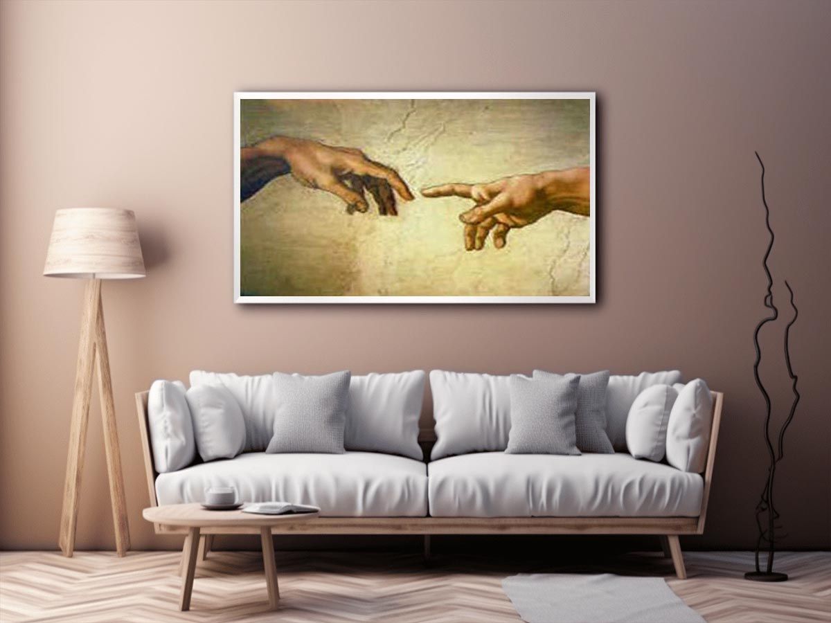 Creation of Adam Hands only  by Michelangelo Buonarroti Painting 
