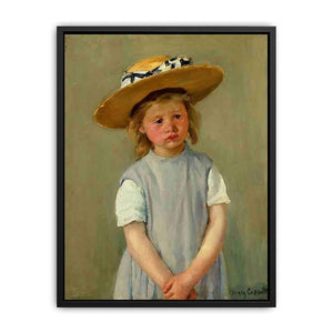 Child In A Straw Hat Canvas Print