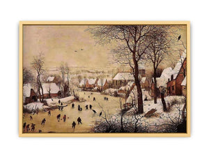 Winter Landscape with Skaters and Bird Trap 1565 Streched canvas