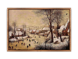Winter Landscape with Skaters and Bird Trap 1565  Poster