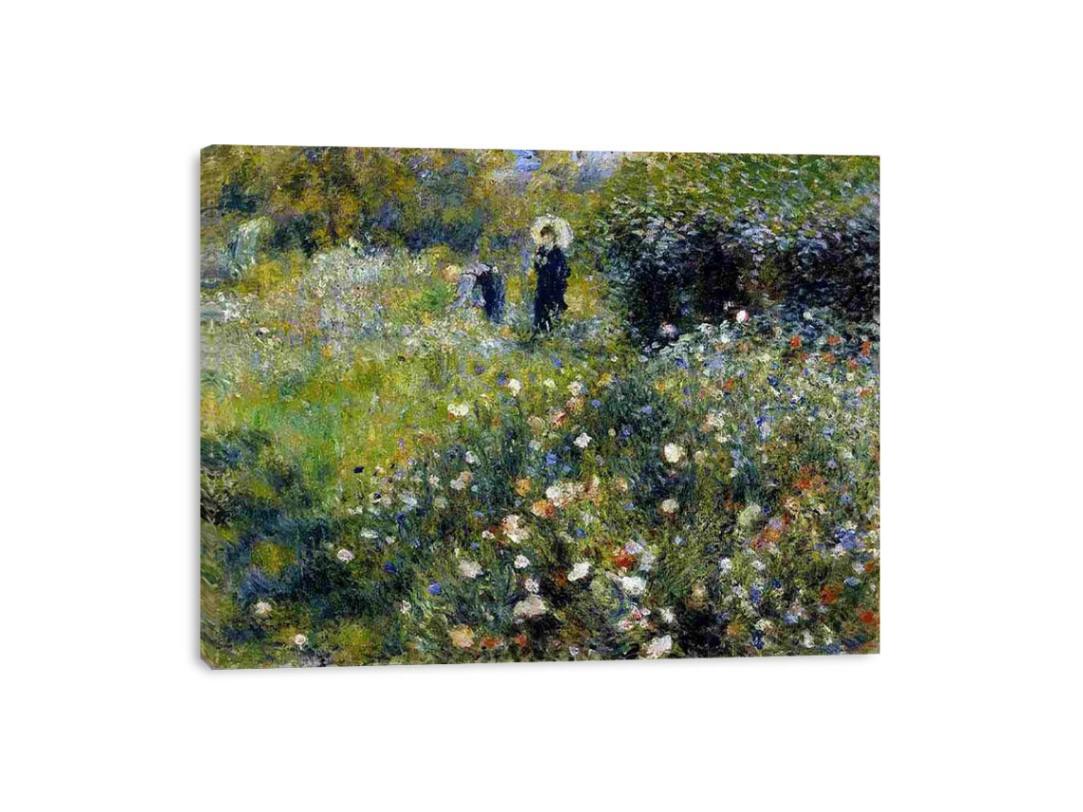 Woman with a Parasol in a Garden by Pierre Auguste Renoir Painting 