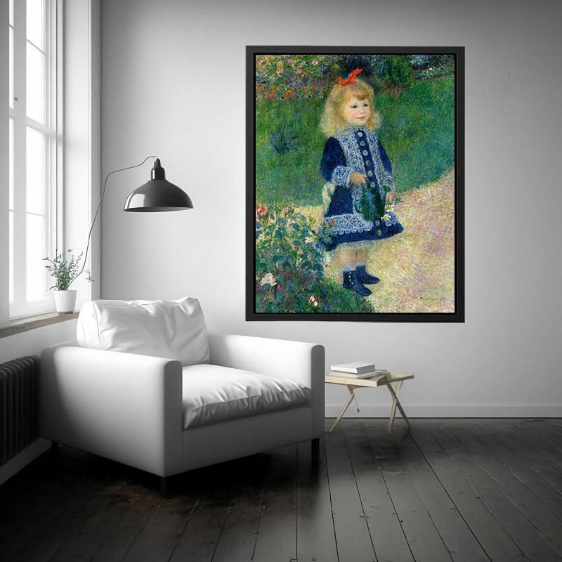 A Girl with a Watering Can by Pierre Auguste Renoir Painting 