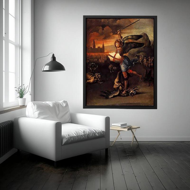 Saint Michael And The Dragon by Raphael Painting 