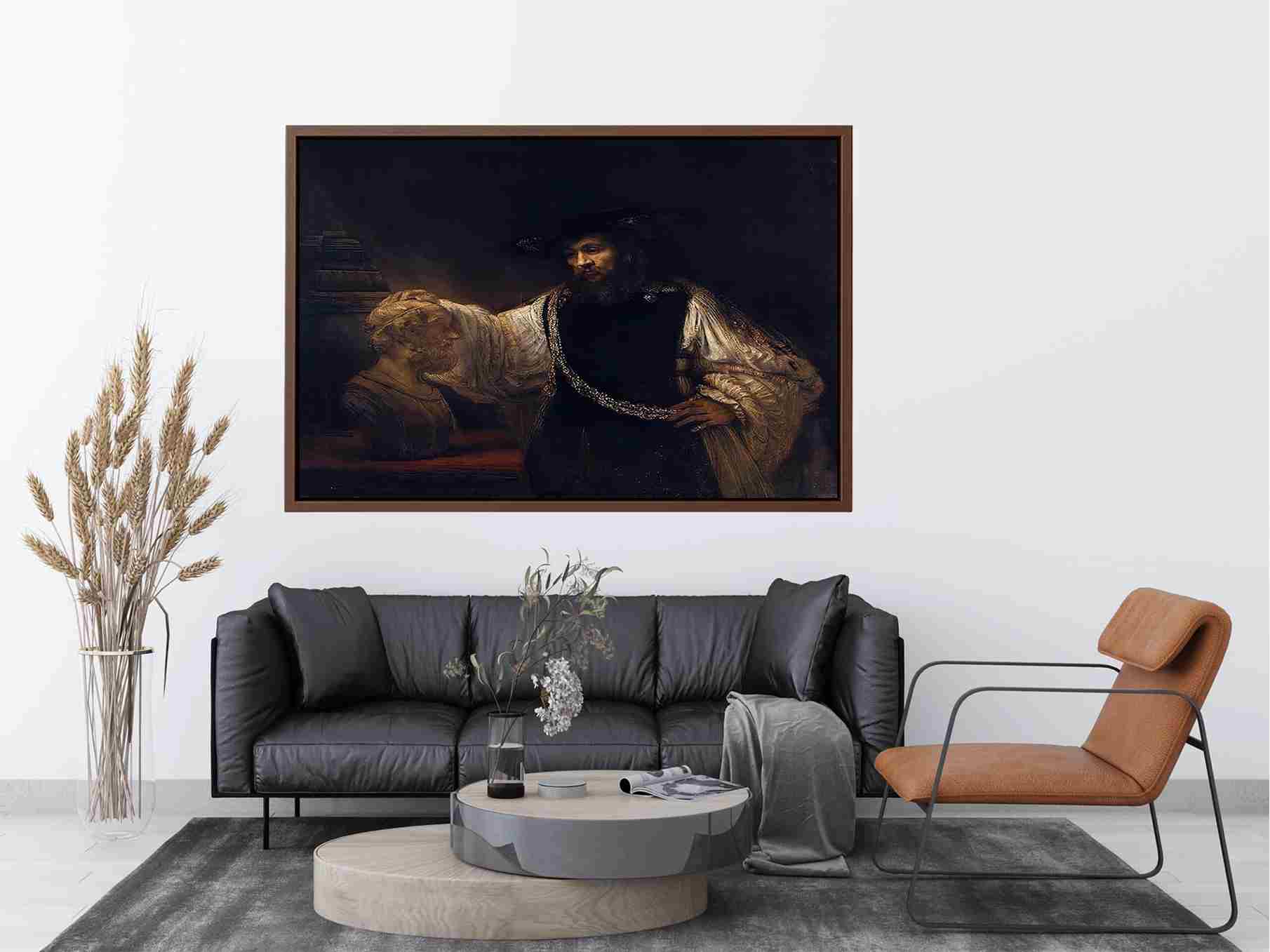 Aristotle with a Bust of Homer 1653 by Rembrandt Van Rijn Painting 