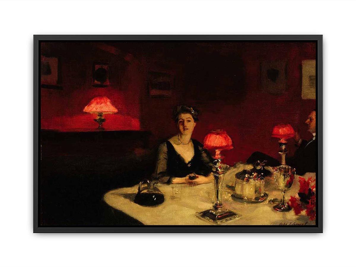 A Dinner Table At Night Canvas Print