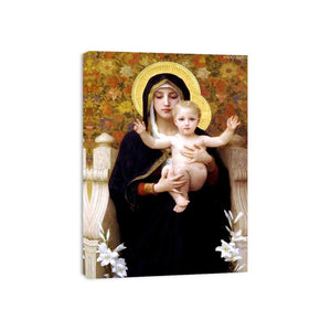 La Vierge au Lys (The Virgin of the Lilies) by William-Adolphe Bouguereau Painting 