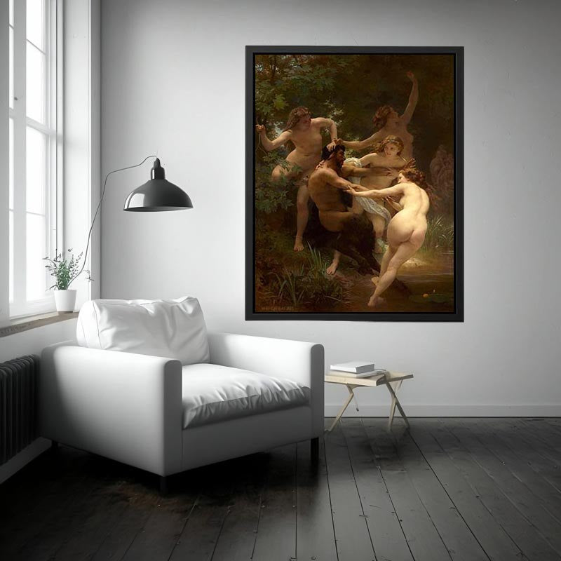 Nymphes et Satyre (Nymphs and Satyr) by William-Adolphe Bouguereau Painting 