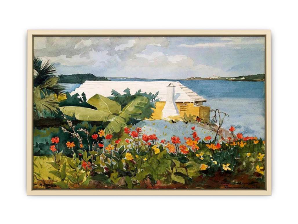 Flower Garden and Bungalow, Bermuda  Art Print