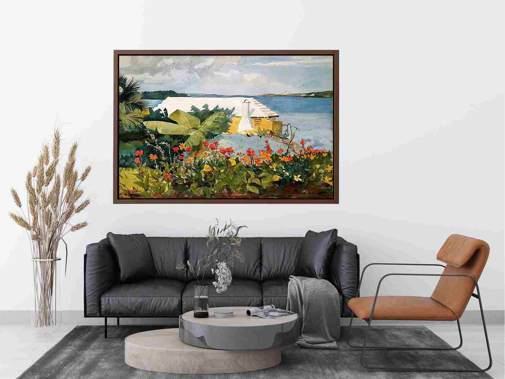 Flower Garden and Bungalow, Bermuda by Winslow Homer Painting 