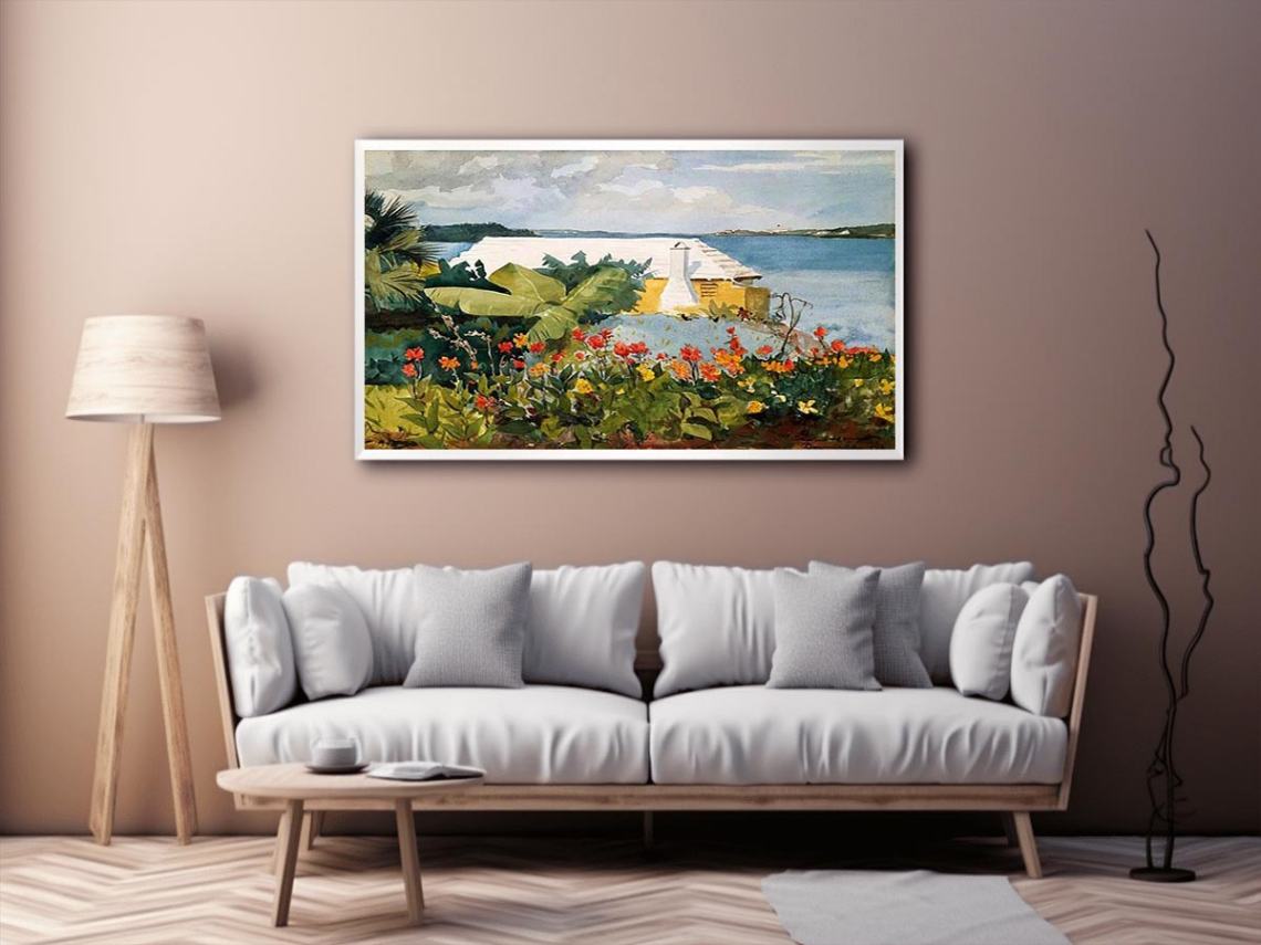 Flower Garden and Bungalow, Bermuda by Winslow Homer Painting 