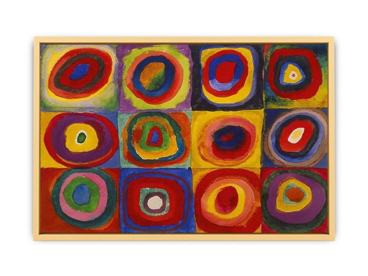 Squares with Concentric Rings Streched canvas