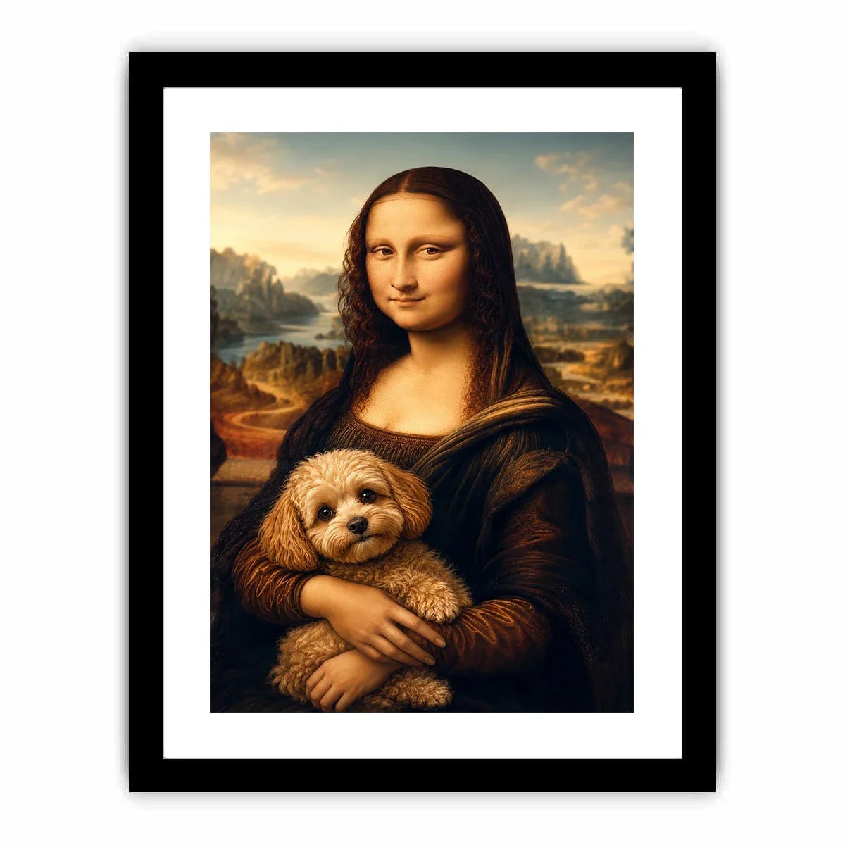 Mona Lisa with cute dog Canvas Print