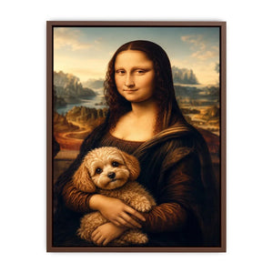 Mona Lisa with cute dog Canvas Print