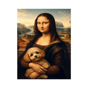Mona Lisa with cute dog Canvas Print