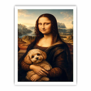 Mona Lisa with cute dog Canvas Print
