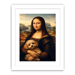 Mona Lisa with cute dog Canvas Print
