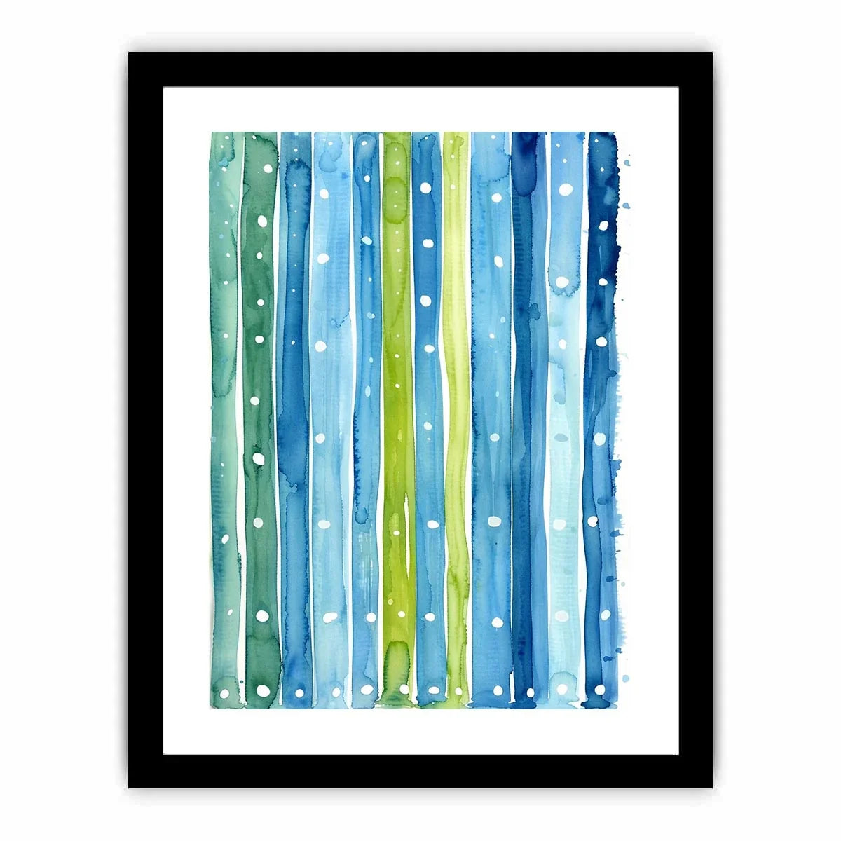 Serene watercolor stripe pattern with dots