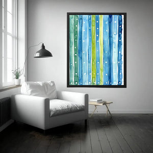 Serene watercolor stripe pattern with dots