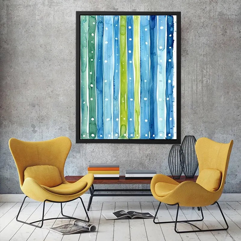 Serene watercolor stripe pattern with dots