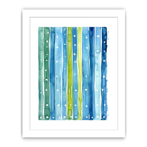 Serene watercolor stripe pattern with dots