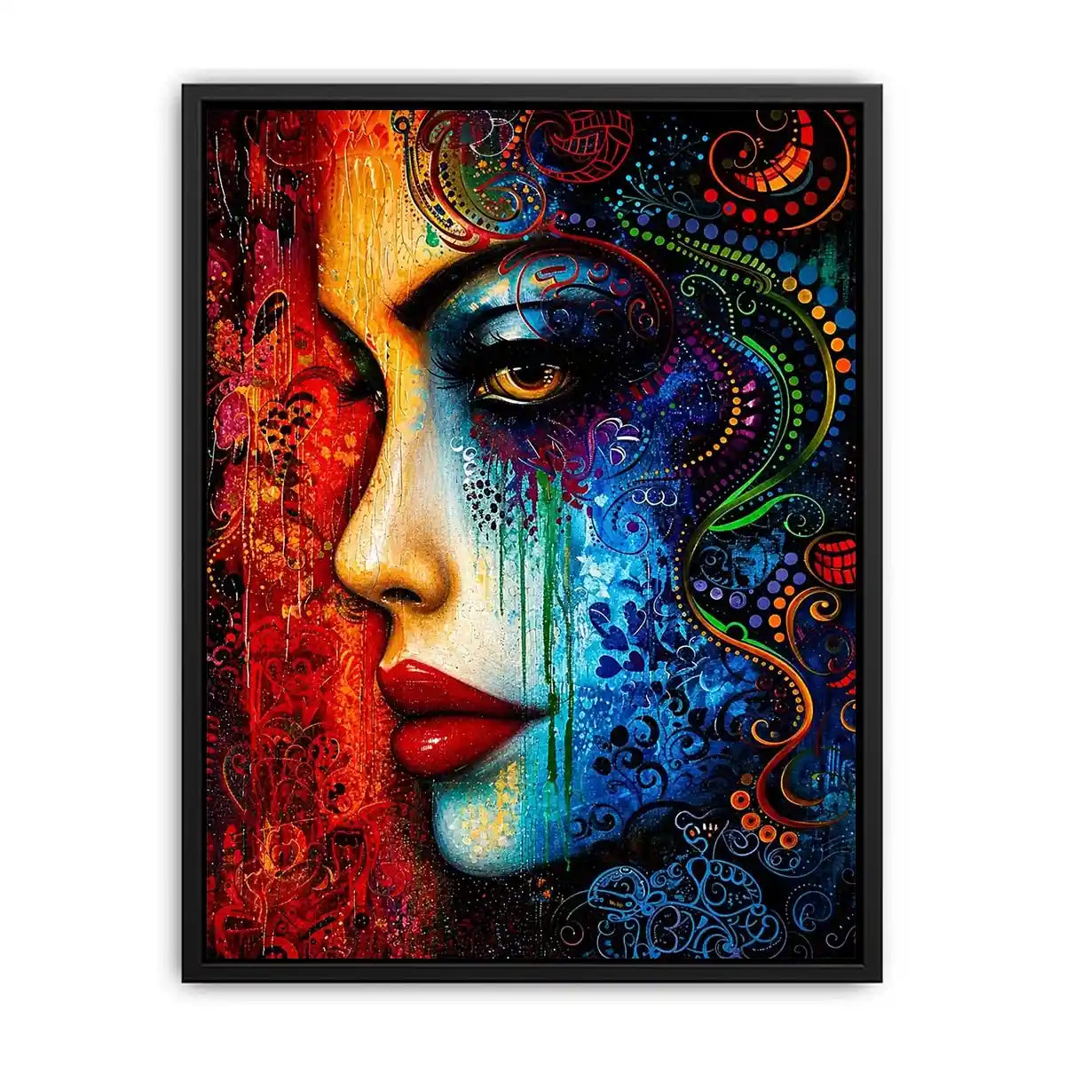 Colorful surreal portrait with ornamental patterns