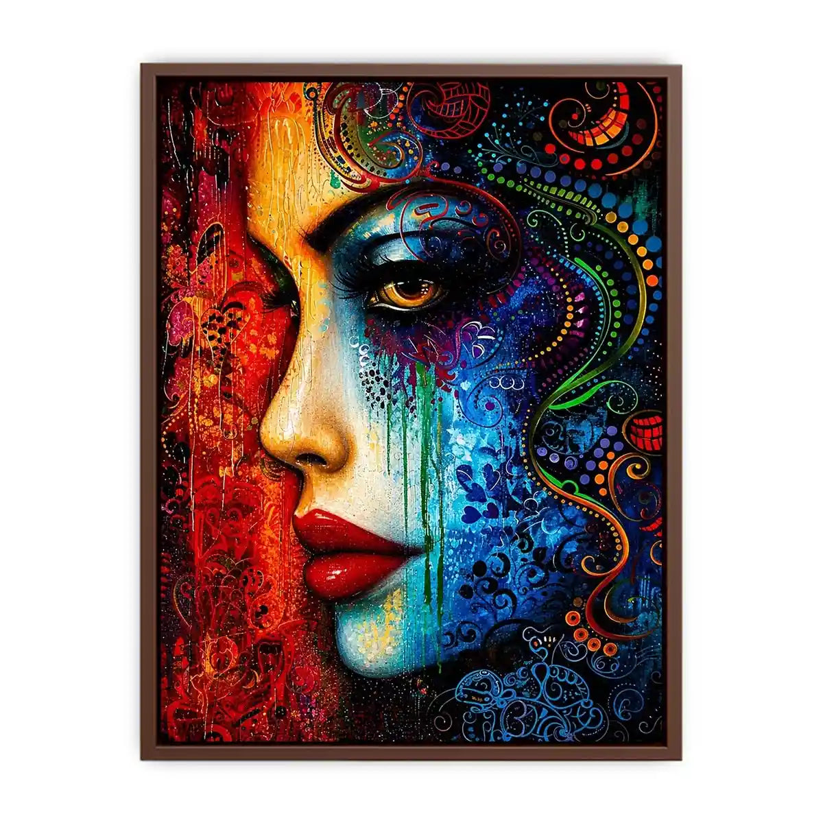 Colorful surreal portrait with ornamental patterns