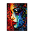 Colorful surreal portrait with ornamental patterns
